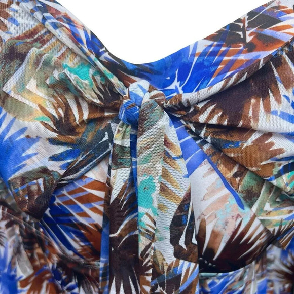 Fit4U Convertible Swim Top Mesh Molded Bra Plus Size 22W Multicolor NWT - Picture 3 of 9